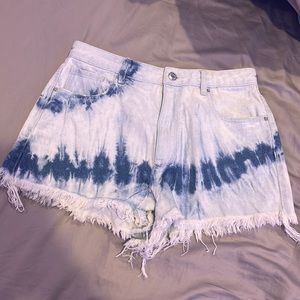 Pacsun denim shorts, tie dye